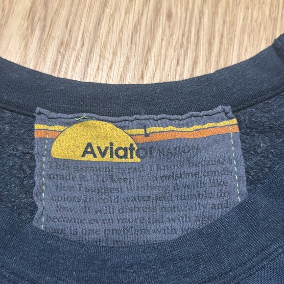 Aviator Nation lightening boot crew sweatshirt charcoal - Picture 3 of 4